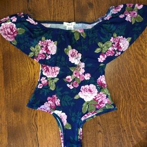 Blue Flowered Bodysuit